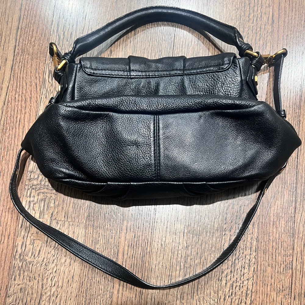 Marc by Marc Jacobs Black Classic Q Pebbled Leather Ukita Crossbody Flap Bag - Picture 3 of 11
